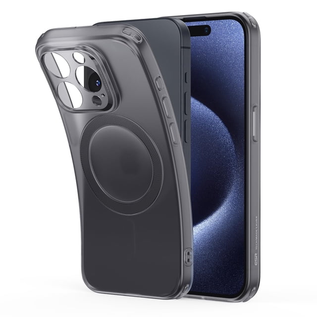 Funda de teléfono ESR para iPhone 15 Pro Max con MagSafe Frosted Black