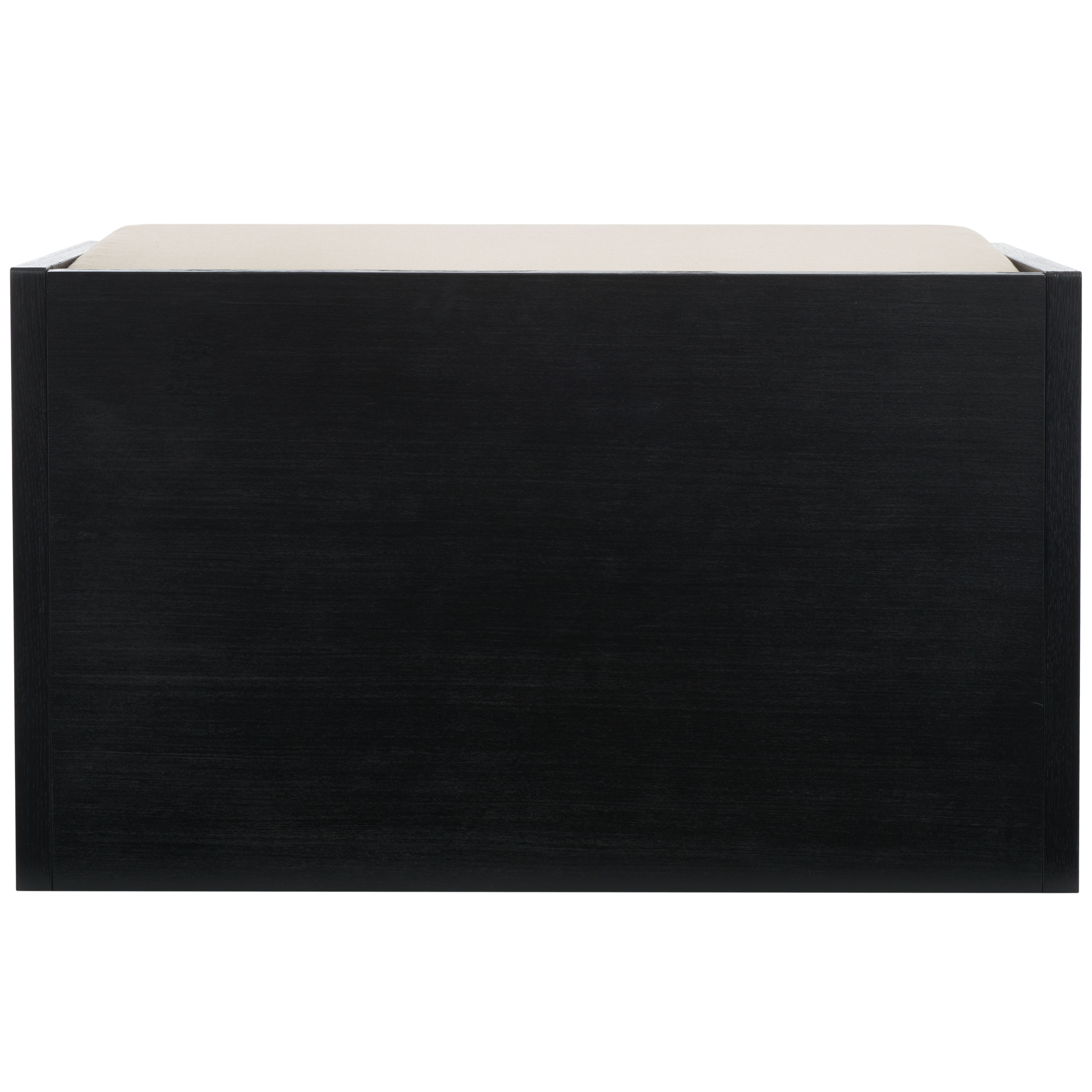 SAFAVIEH Percy Shoe Storage Bench with Cushion, Black/Beige (33.8 in. W x 17.5 in. D x 20.6 in. H)