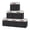 Black, variant on 13x13 Storage Cube Bins Set of 6, Foldable Linen Fabric Baskets with Leather Handles, Collapsible Shelf Organizer for Closet Cubby Shelves, Beige/White with Grey or Black Trim