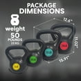 thumbnail image 4 of BalanceFrom Wide Grip 4 Piece Kettlebell Exercise Fitness Weight Set, Includes 5 lbs, 10 lbs, 15 lbs, 20 lbs, 4 of 10