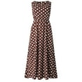 thumbnail image 1 of Kcodviy Maxi Dress for Women Fitted Summer Dress for Women O Neck Dot Printed Ladies Summer Dresses Sleeveless A Line Pleated Summer Work Dresses Loose Ruched Flowy Casual Dress Women Tank Dresses, 1 of 6