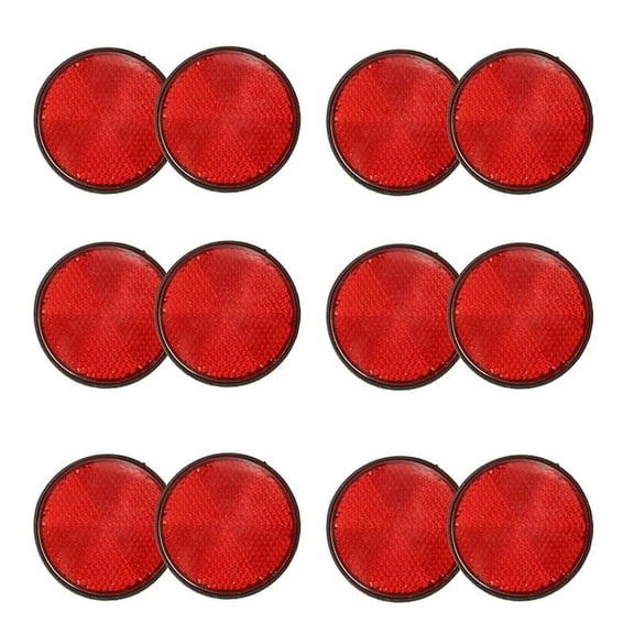 12pcs Round Red Reflector Universal for ATV 5.6 X 0.8cm