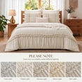 thumbnail image 6 of Lipa Queen Comforter Set,7-Piece Bed in a Bag,Ruffled Design Bedding Set,Comforter,Flat Sheet,Fitted Sheet,Pillowcases and Shams,Beige, 6 of 10