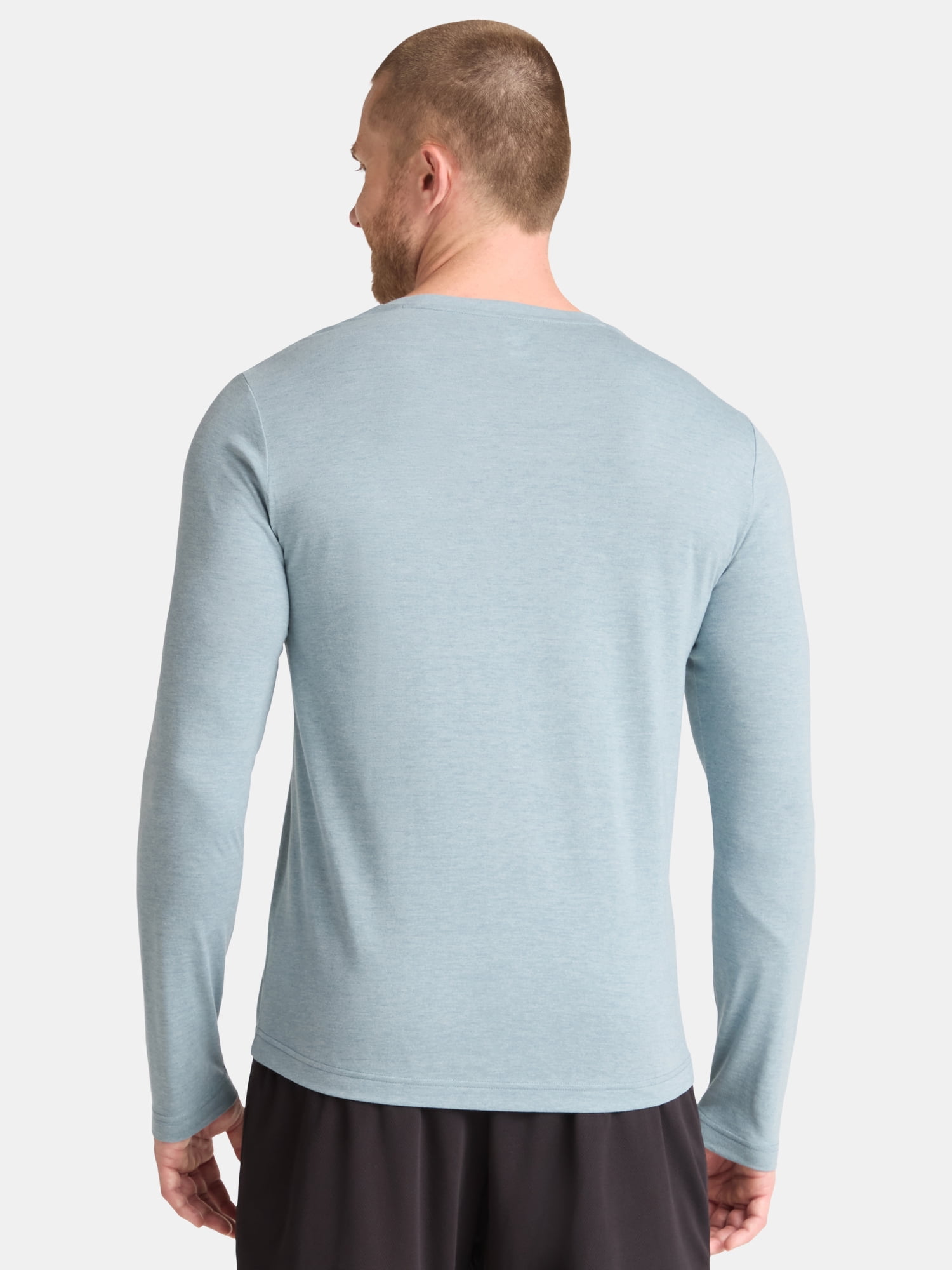 Athletic Works Men's and Big & Tall Men's Tri-Blend Tee with Long Sleeves, Sizes XS-4XLT