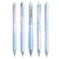 thumbnail image 2 of 5 Count Blue Transparent Pastel Gel Ink Pens Set 0.5mm Fine Point Retractable Black Ink Click Gel Pens Aesthetic Journaling Writing Pens Nurse Office Supplies, 2 of 8