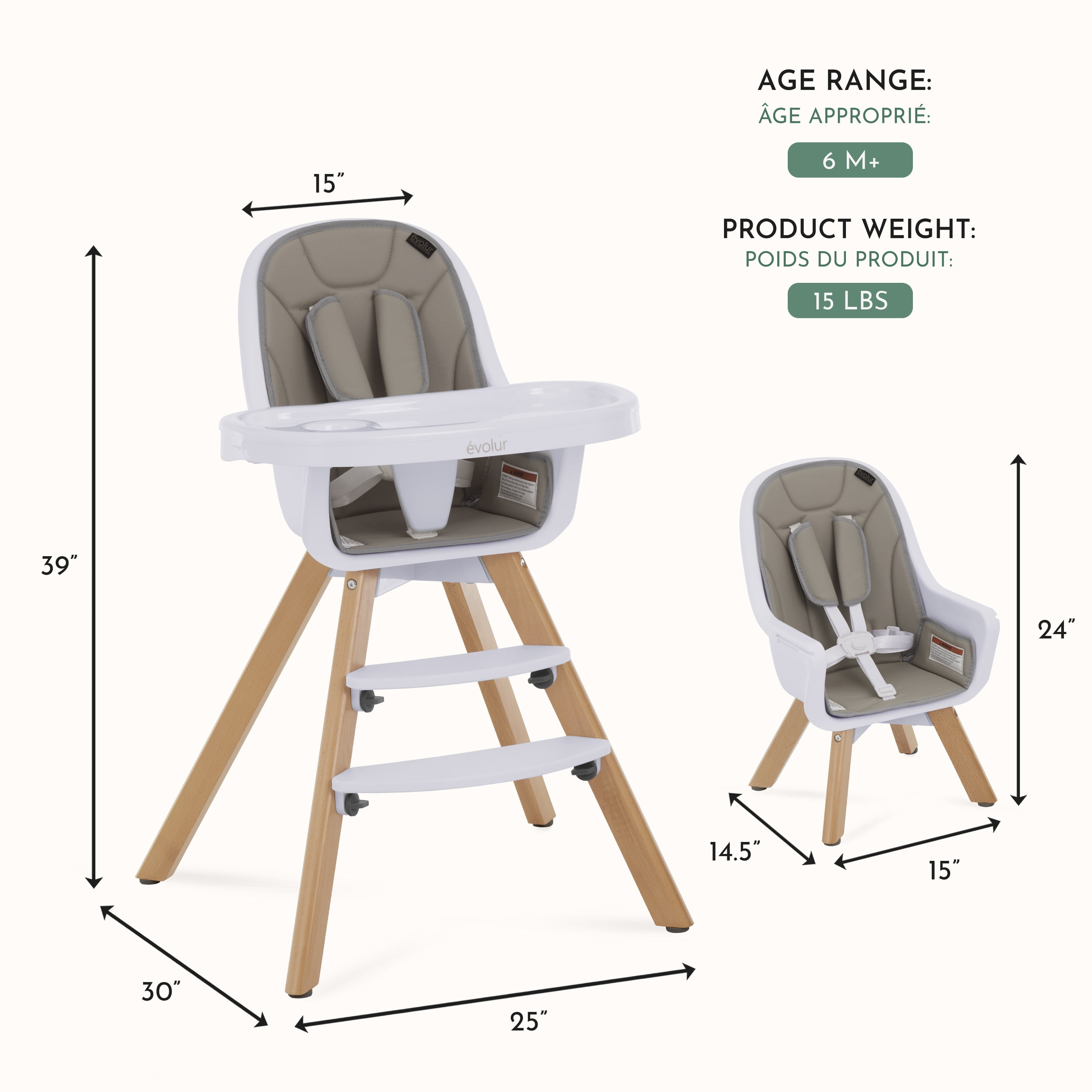 Evolur Zoodle 2-in-1 High Chair