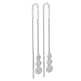 thumbnail image 2 of Dazzlingrock Collection Round White Diamond Cluster Threader Earrings for Women (0.25 ctw, Color I-J, Clarity I1-I2) in 18K White Gold, 2 of 5