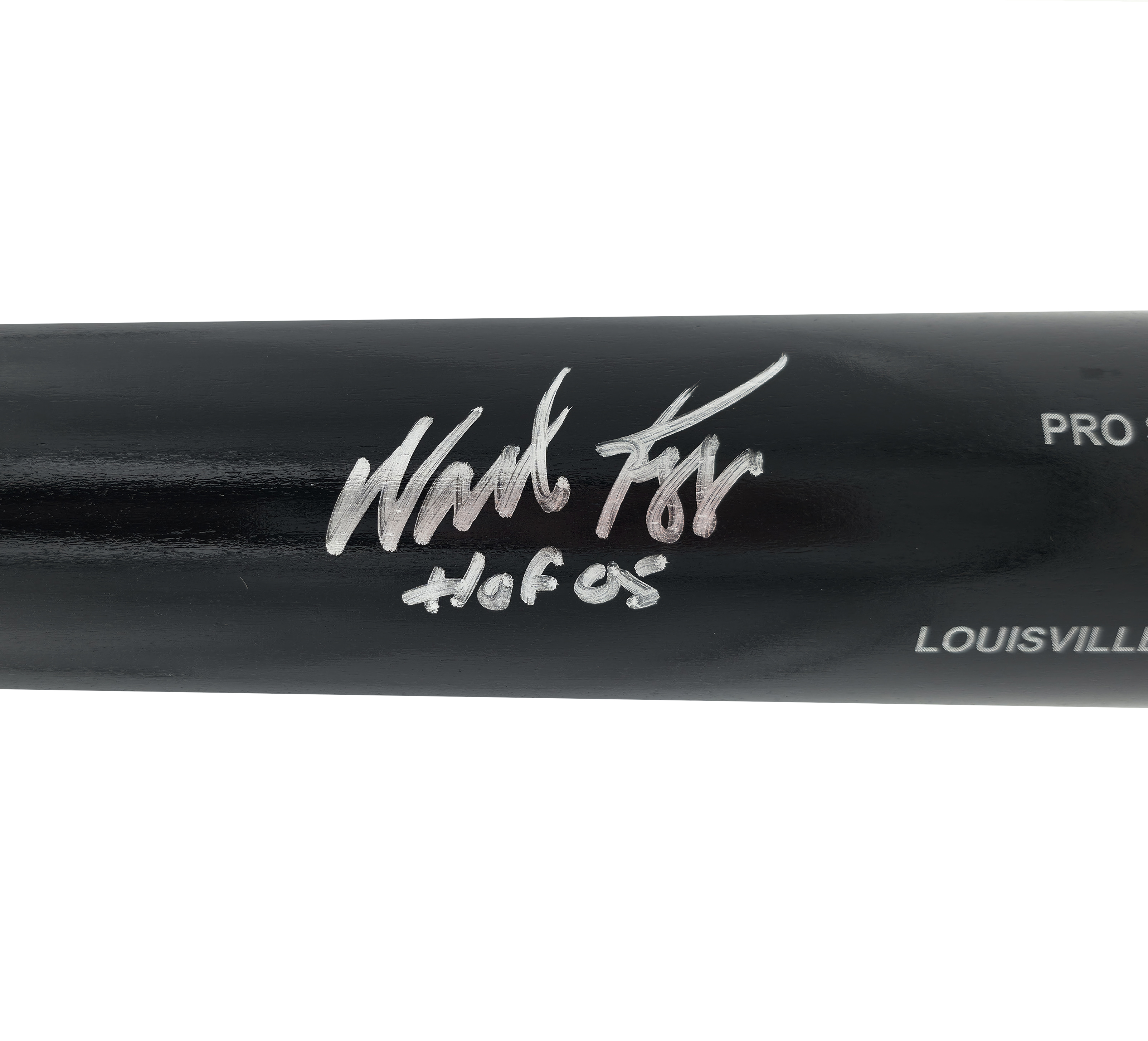 Wade Boggs Autographed Black Louisville Slugger Pro Stock Baseball Bat Boston Red Sox "HOF 05" Beckett BAS Witness 253583