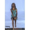 thumbnail image 2 of Nifao Graceful Young Woman Sitting on the Ledge Bronze Statue – Home Office Decor Sculpture, 13"L x 7"W x 23"H, 2 of 9