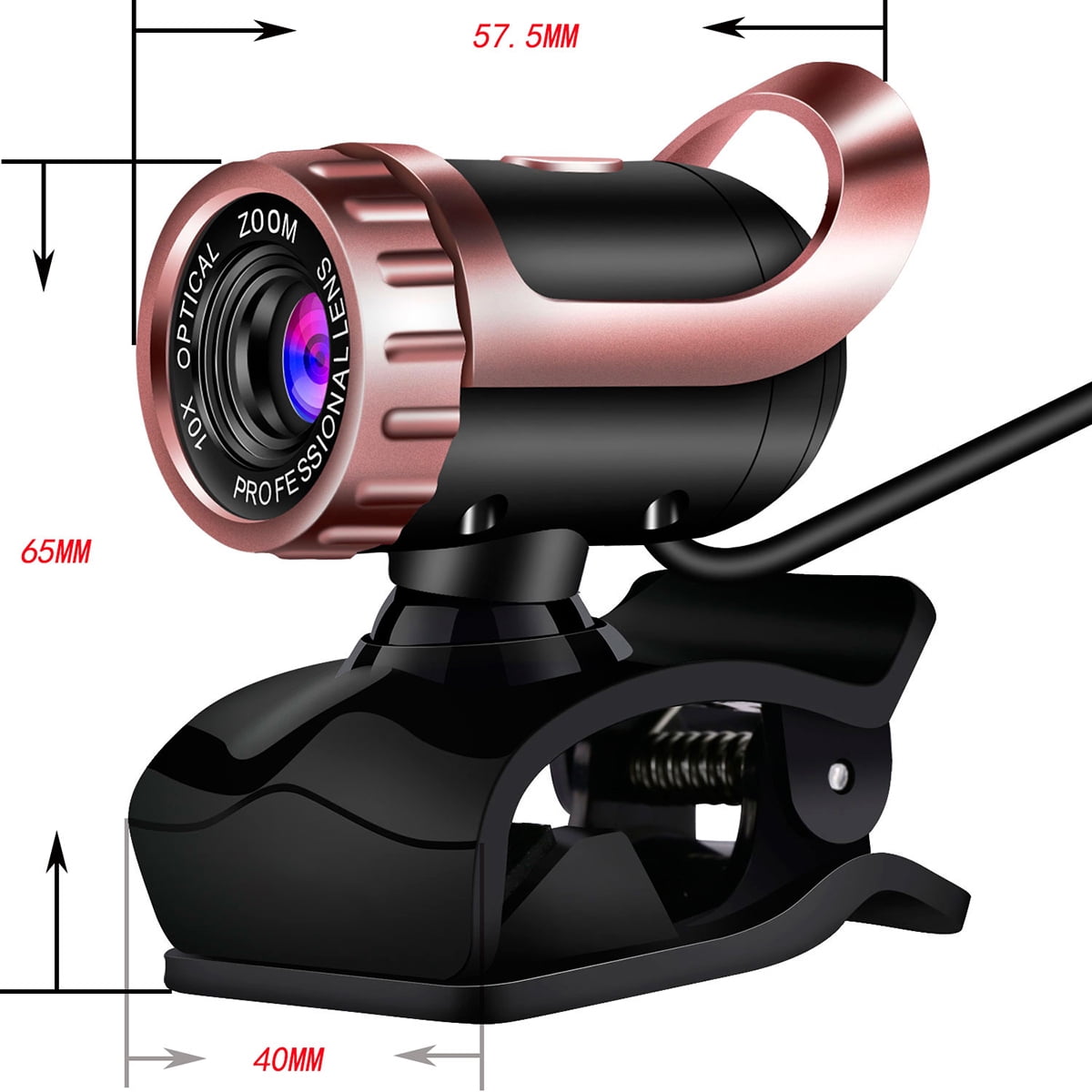 480P Webcam with Microphone Clip on Computer USB 2.0 Adjustable Web Cam ...