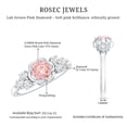 thumbnail image 5 of Rosec Jewels IGI Certified Lab Grown Pink Diamond Flower Engagement Ring (Fancy Pink Color and VS1 Clarity, 1 Carat) - Pink White Diamond Ring, 925 Sterling Silver, US 4.00, 5 of 8