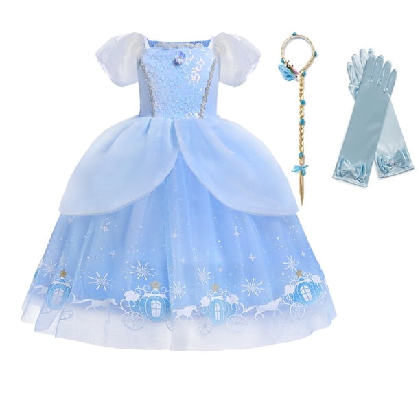 Disfraz de princesa cenicienta de Disney para niñas, vestido de baile de fiesta para niños, ropa de Halloween Fivean unisex