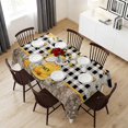 thumbnail image 6 of Yellow Gnomes Table Cloth Waterproof Tablecloths, Vintage Buffalo Plaid Black Bee Daisy Tablecloth Dining Table Cover for Kitchen Party Tabletop Outdoor, Rectangle Tablecloth 54x108 Inch, 6 of 9