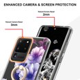 thumbnail image 3 of Allytech Floral Design Series Slim Shell Ring Holder Kickstand Shockproof Soft TPU Back Cover Cell Phone Case for Samsung Galaxy S20 Ultra,Purple Flower, 3 of 4