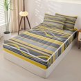 thumbnail image 2 of jejeloiu Bright Striped Zipper Twin Comforter Sets with Fitted Sheet and 2 Pillowcases,Sunny Print Zipper Bedding Set For Boys,Yellow Gray,Light Gray Reversible,4-Piece, 2 of 7