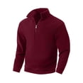 thumbnail image 1 of Blusa y camisa de manga larga con cuello vuelto para hombre, abrigo informal de manga larga con media cremallera y cuello de solapa, chaquetas casuales, abrigos de polar, blusa de poliéster para hombr, 1 of 5