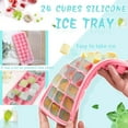 thumbnail image 2 of Silicone Ice Cube Trays, 24 Cubes Soft Ice Tray with PP Removable Lid, Easy Release Square Ice Cube Maker for Freezer , , Juice (Multicolor), 2 of 9