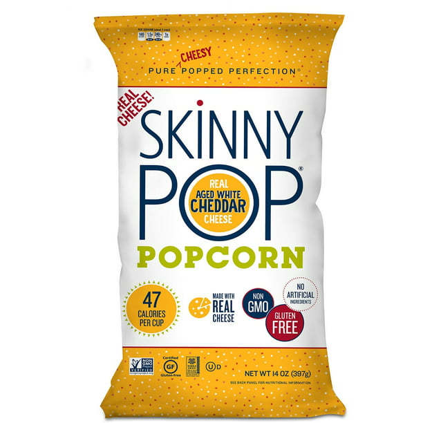 Skinny Pop Popcorn Pure Popped Perfection Real Aged White Cheddar Cheese 14  OZ - Walmart.com
