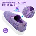 thumbnail image 4 of Bocca Girls Purple Glitter Slip on Sneakers Kids Canvas Walking Shoes Size 13, 4 of 7