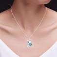 thumbnail image 5 of AFFY Heart Shape Simulated Aquamarine Love Heart Cute Pig Pendant Necklace 14k White Gold Over Sterling Silver with 18" Chain, 5 of 5