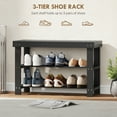 thumbnail image 4 of HOMCOM Bamboo Shoe Storage Bench, 3-Tier Entryway Bench, Black, 4 of 10