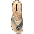 thumbnail image 3 of Good Choice Womens Dafini Faux Leather Wedge Thong Sandals, 3 of 3