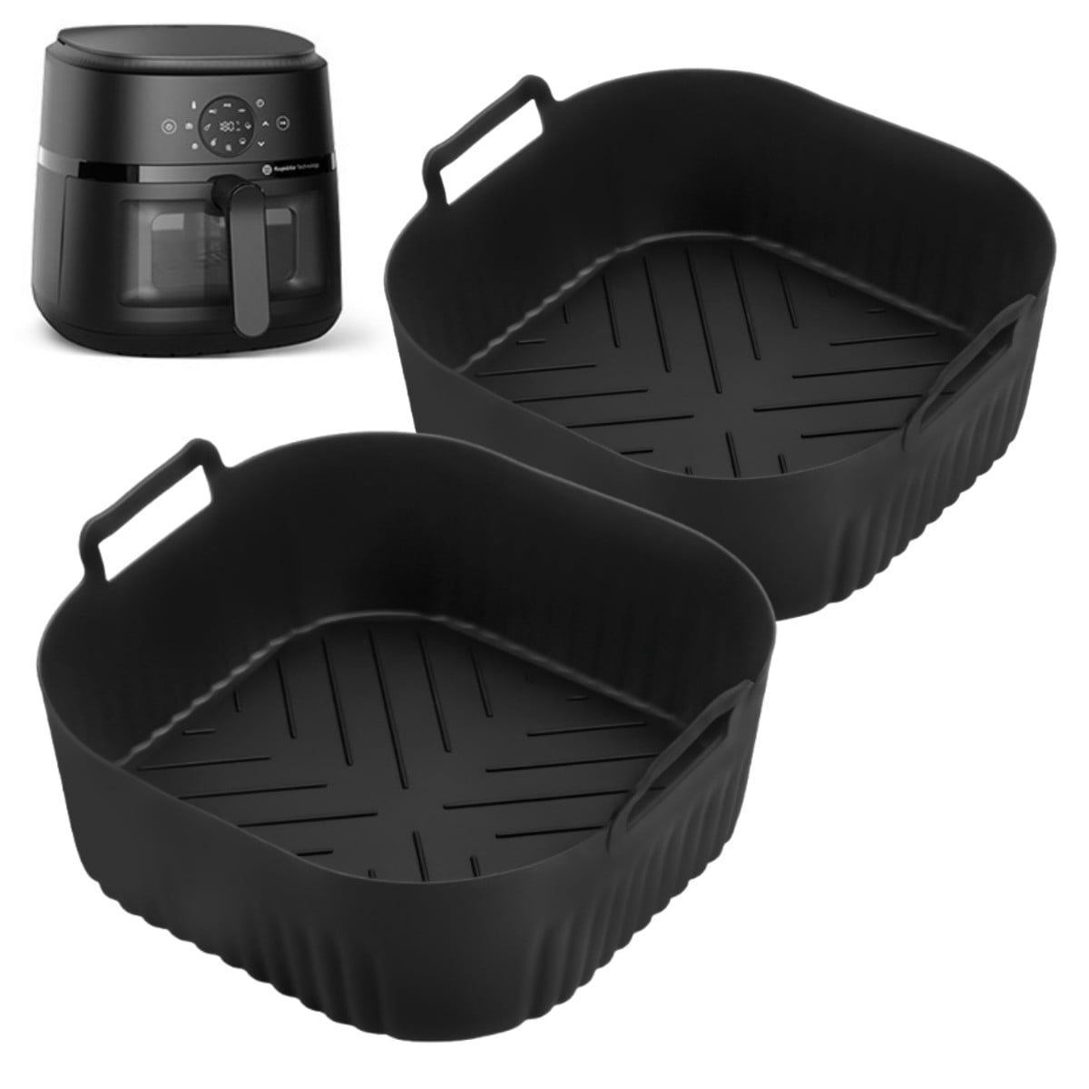2 Pcs Silicone Air Fryer Liner Non-Stick Baskets For Na229 220 6Qt 4.2L