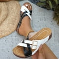 thumbnail image 2 of ShiShine Women's Comfortable Wedge Sandals Slip-On Flat Shoes with Arch Support for Outdoor Walking, 2 of 7