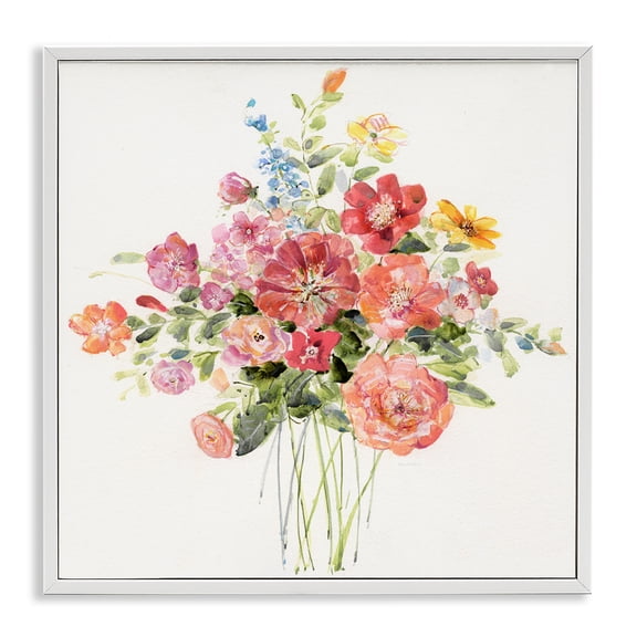 Stupell Industries Traditional Simple Spring Blossoms White Framed Giclee Art, 24 x 24, by Sally Swatland