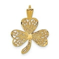 thumbnail image 4 of 14k Yellow Gold Filigree Shamrock Charm Pendant, 4 of 7