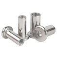 thumbnail image 2 of Tuercas de seguridad de acero inoxidable: rosca interna hexagonal M8, tuercas cilíndricas de cabeza plana, tuercas remachadas para muebles de madera, 2 of 5