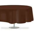 thumbnail image 2 of Brown 6 Pack Standard Disposable Plastic Party Tablecloth 84" Inch Round Table Cover By Zimpleware, 2 of 6