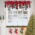 thumbnail image 5 of Christmas Valances for Windows, Snowman Checked Xmas Tree Snowflake Red Rod Pocket Valance Short Window Treatments Curtains for Kitchen Bathroom Bedroom Decor, 54 x 18 In, 5 of 9
