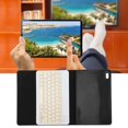 thumbnail image 4 of Keyboard, Waterproof and Dustproof PC Keyboard with TPU Silicone Soft Shell for Worker for Computer Pink Square Keycap+Leather Protective Sleeve,Black Square, 4 of 7