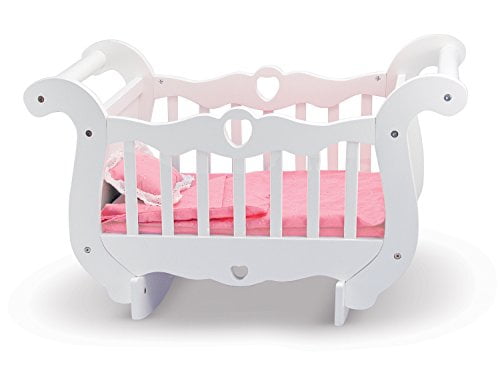 wooden doll cradle bedding