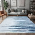thumbnail image 4 of FairOnly Large Modern Stripe Indoor Carpet for Living Room Bedroom Office 9' x 12' Washable Rug Stain Resistant Area Rug, Blue, 4 of 7