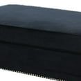 thumbnail image 3 of Fabric Ottoman with Nailhead Trim and Turned Feet, Black, 3 of 5
