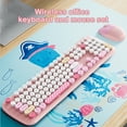 thumbnail image 6 of HOCO Wireless Keyboard and Mouse Set ,Cute Keyboard Retro Round Keycap and Silent Compact USB Mouse for Computer, Laptop, PC（Green), 6 of 6