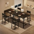 thumbnail image 4 of Dining Table Set for 2 W/Footrest & Backrest, Counter Height Table with 2 Upholstered Bar Chairs, Kitchen Table Set with Corner Protector, for Kitchen Room, Apartment, Pub, Black, 4 of 8