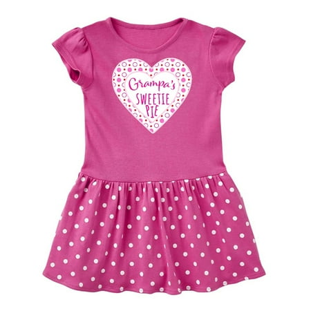 

Inktastic Grampa s Sweetie Pie with Pink Hearts Gift Baby Girl Dress