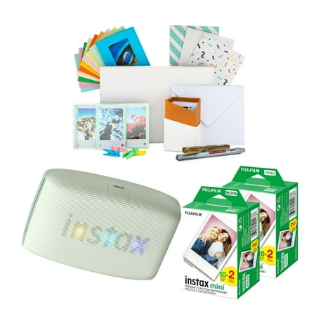 Fujifilm Instax Mini Link 3 Compact Smartphone Printer with Instax AiR Studio App (Sage Green) Bundle with Focus Camera Polaroid Film Kit and Fujifilm Instax Mini Twin Film Pack (2-Pack) (4 Items) Fujifilm Instax Mini Link 3 Compact Smartphone Printer with Instax AiR Studio App (Sage Green) Bundle with Focus Camera Polaroid Film Kit and Fujifilm Instax Mini Twin Film Pack (2-Pack) (4 Items)