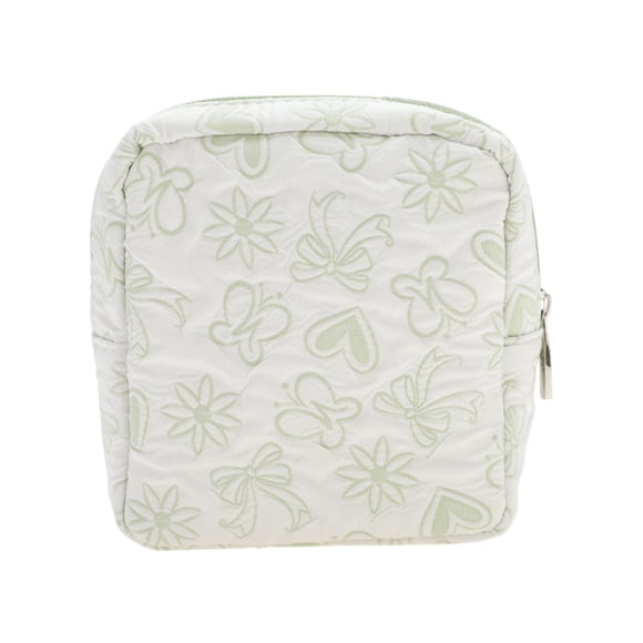 Bolsas de Maquillaje Estilo Corazones Cuadrados Únicos 1 Pc para Viaje Verde de Poliéster