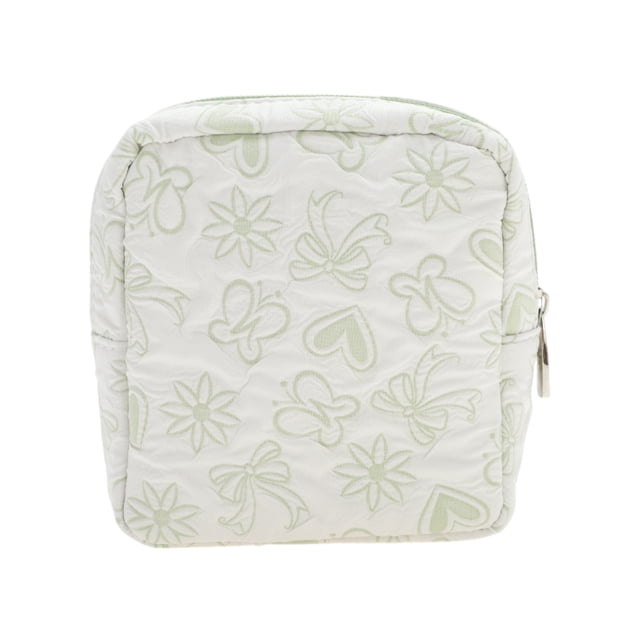 Bolsas de Maquillaje Estilo Corazones Cuadrados Únicos 1 Pc para Viaje Verde de Poliéster