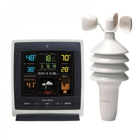 Acurite 00622M Pro Color Weather Station with Wind Speed (Dark (Best Wind Speed App)