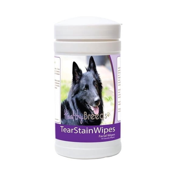Healthy Breeds 840235179726 Belgian Sheepdog Tear Stain Wipes - 70 Count