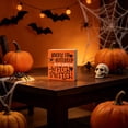 thumbnail image 5 of SLYNSHome Fall Harvest Wooden Box Sign,Pumpkin Maple Leaf Bat Printed Tabletop Block Ornament For Mantel Shelf Coffee Table Indoor Thanksgiving Halloween Seasonal Decor, 5 of 6
