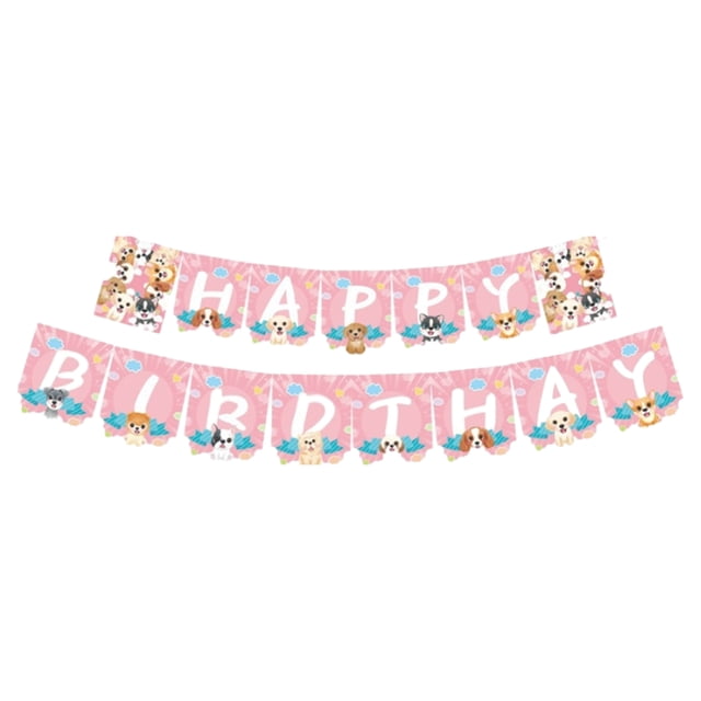 Billuyoard 1 Uds. Conjunto de tarjeta de papel azul de 9,8 pies, decoraciones de cumpleaños, cartel de feliz cumpleaños para fiesta de Kits de decoración para fiestas Rosa 16.4 pies