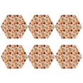 thumbnail image 2 of Fuzoiu Hot Fresh Pizza Print Leather Coasters Set,Drink Coasters Set of 6,for Tabletop Protection, Durable PVC Coasters,Home Décor and Housewarming Gift,Hexagon, 2 of 7