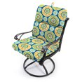 thumbnail image 4 of Jordan Manufacturing 45" x 22" Tabea Sunblue Multicolor Medallion Rectangular Outdoor Chair Cushion with Ties and Hanger Loop, 4 of 14