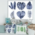thumbnail image 2 of Designart 'Blue Watercolour Tropical Leaves I' Farmhouse Framed Canvas Wall Art Print, 2 of 5